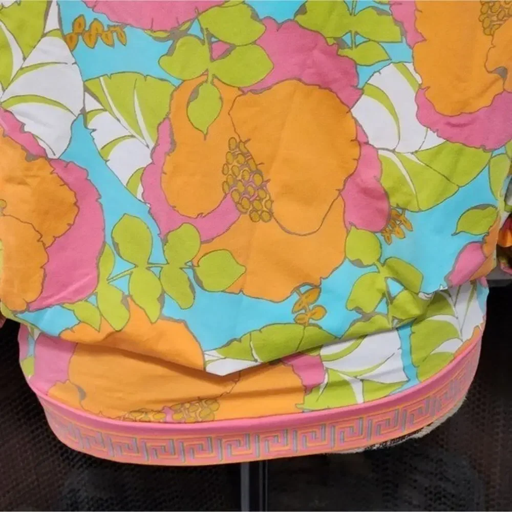 Trina Turk orange and pink 60s 70s PLAYA DE FLOR SWIM TUNIC size medium new!!!